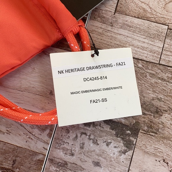NWT - Nike Heritage Drawstring Gymsack, Color: Magic Ember - Picture 5 of 5